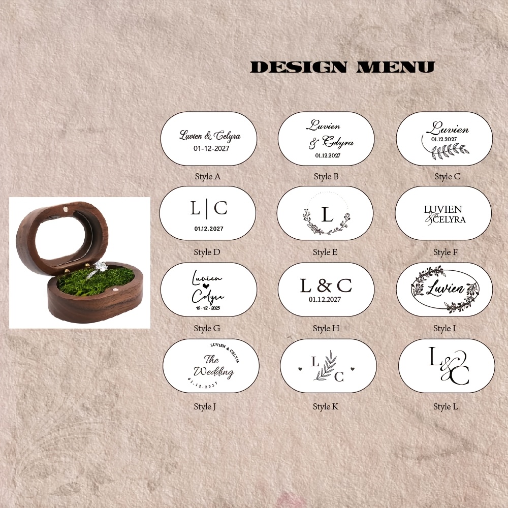 Personalized Oval Walnut Ring Box for Proposals and Weddings